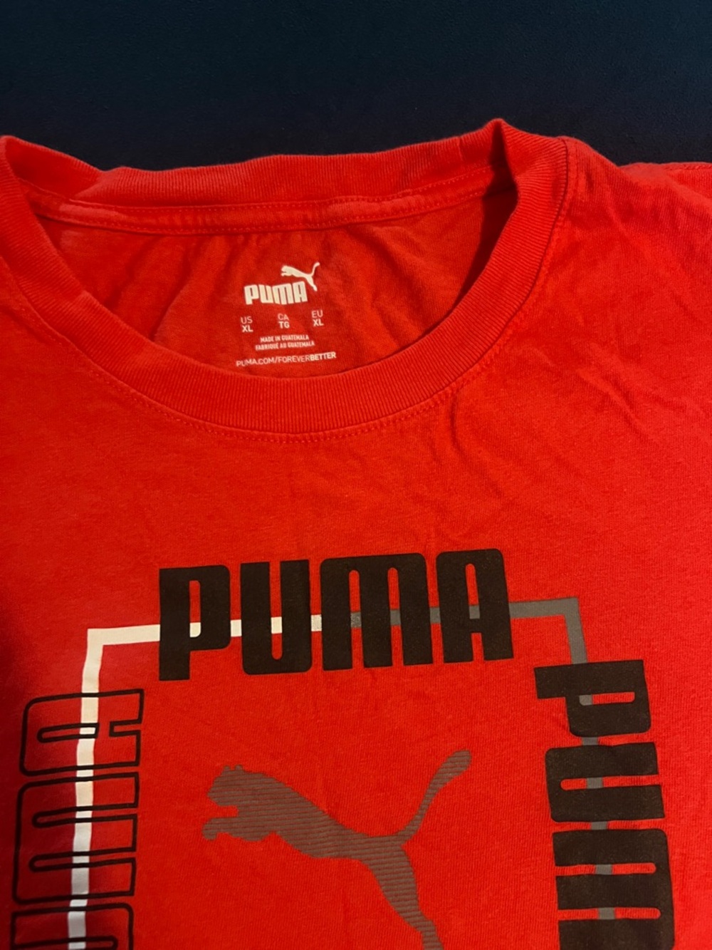 Puma Red Tee with Black Graphic Logo